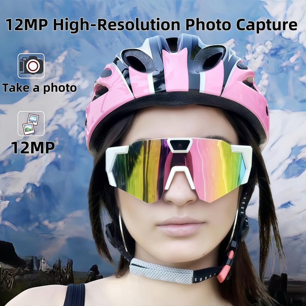 Smarte Brille 1200W Pixel HD Kamera Videoaufnahme Outdoor Radfahren Skifahren Winddicht Augenschutz Sonnenbrille Fahrradfahrer Videoaufnahmegerät Walk Cam