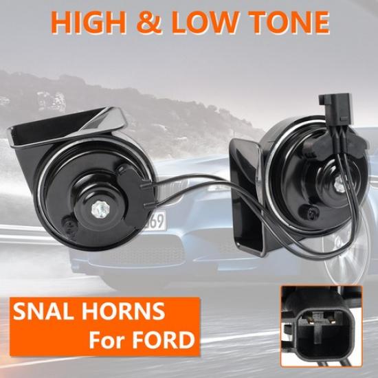 Loud High Low Tone Loud Snail Horn For Ford Mustang EcoSport Espace 110-125db 2X