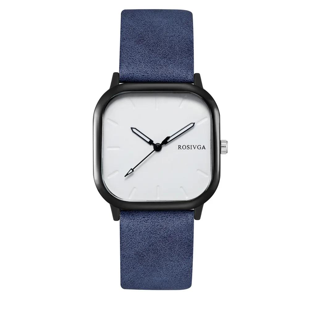 Fashion Watch Simple Square Dial PU Leather Quartz Men Business Watch Wristwatch for Men Clock for Women Montre Homme