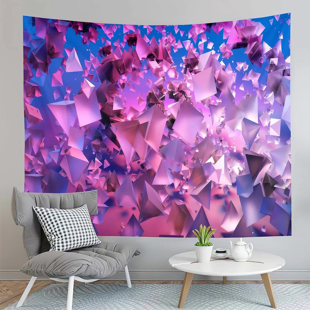 Abstract Tapestry Geometry Cube Tapestry Science Fiction Style Tapestry Creativity Art Tapestries Home Living Room Bedroom Dorm