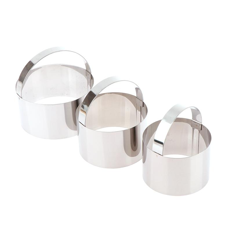 3Pcs/Set Round Biscuit Cutter With Handle Diy Stainless Steel Round Circle Doughnut Cutter Baking Molds 3 Size Baking Tool