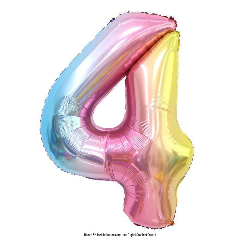 32" Rainbow Jelly Gradient Aluminum Foil Balloon for Birthday, Festival, Wedding Party Decorations