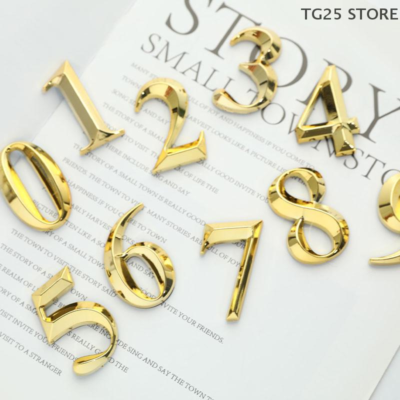 1Pcs 5cm Golden Sticker Height Home Address Door Label Gold Modern House Number