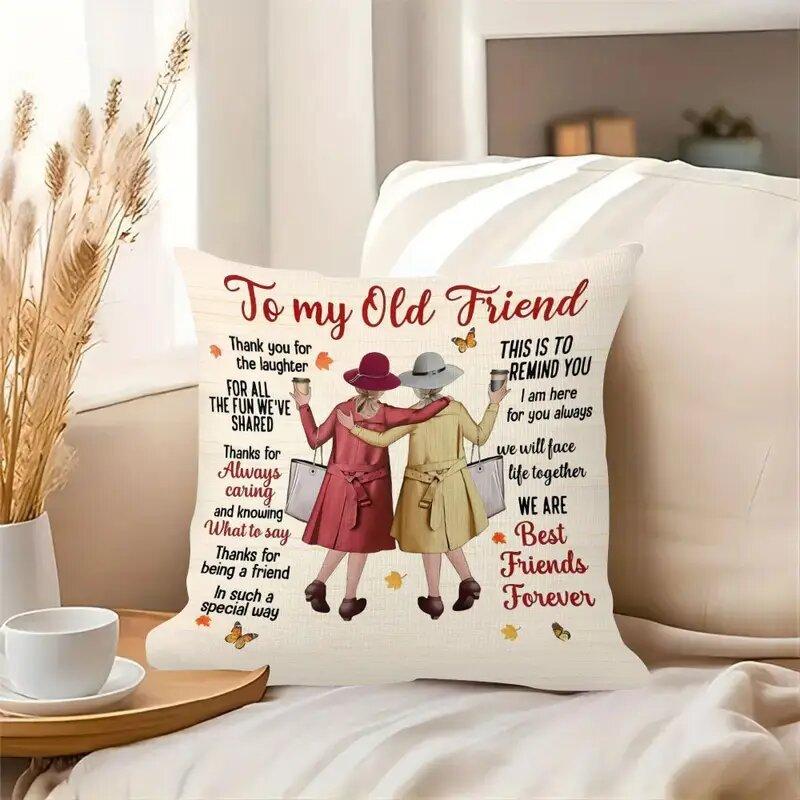 Best Friends Pillowcase Holiday Joy Single Sided Print Decorative Cushion Cover Home Throw Pillow Cover