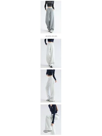 Autumn/Winter American Casual High Waist Slimming Sweatpants - Narrow/Wide Leg, Straight Cut, Loose Fit, Comfortable Outerwear.