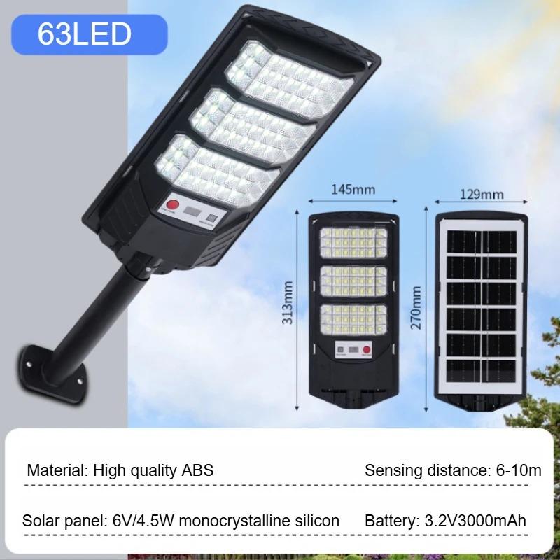 1 Pack Solar Street Light Outdoor Waterproof 6500K LED Solar Motion Sensor Light Outdoor Dusk To Dawn Flood Light Remote Control