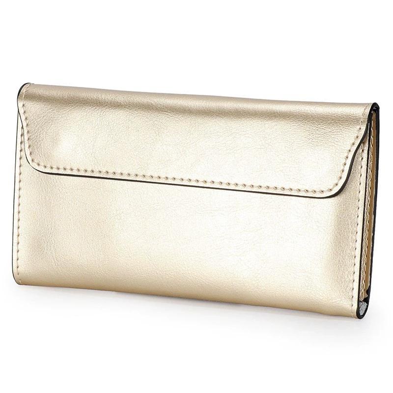 Genuine Leather Women Wallet Clutch Large Capacity Ultra-thin Long Wallet Stylish and Simple Multifunctional Handbag