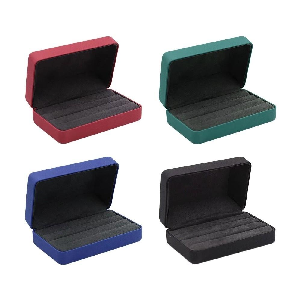 PU Leather Ring Organizer Box Stackable Design Ring Storage Box New Jewelry Box Travel Storage