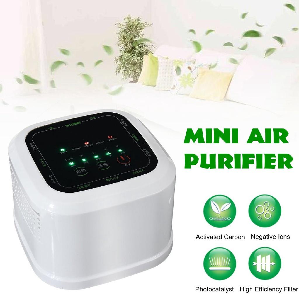 Generator Jonów Ujemnych 220V Oczyszczacz Powietrza Do Domu Biura Filtr Węglowy HEPA Biurkowy Mini Jonizator Powietrza Kompaktowy Oczyszczacz Powietrza