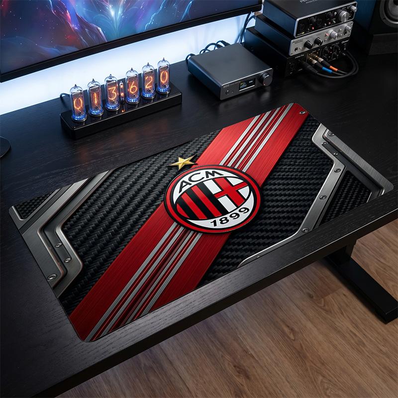 משטח עכבר גדול מודפס AC Milan, משטח שולחן גיימינג מגומי רך מונע החלקה לקישוט משרד, מחשב נייד, מחשב