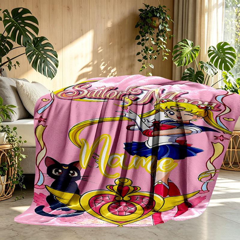 Benutzerdefinierte personalisierte Sailor Moon Druckdecke, Heimdekoration, Schlafzimmer, Sofa, Camping, Couch, Geschenke für Geburtstag Weihnachten