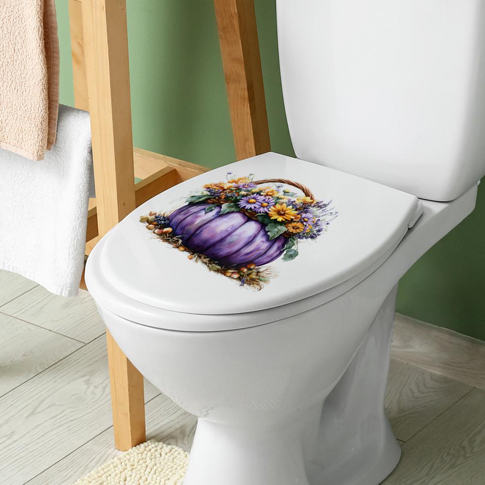 Pumpkin Pvc Halloween Flower Basket Closestool Sticker Living Room Wall Decal