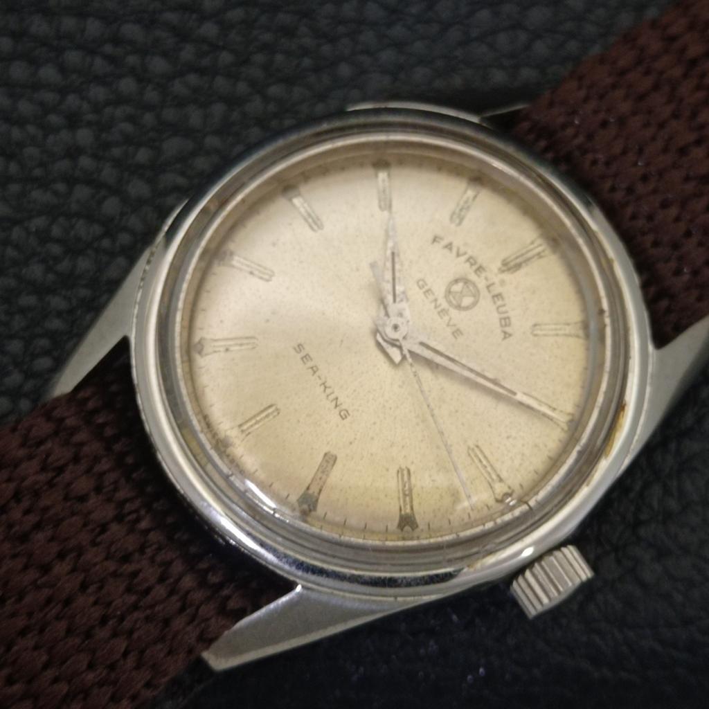 VINTAGE FAVRE LEUBA SEA KING 111 HAND-WINDING SWISS MENS WATCH a703747-1