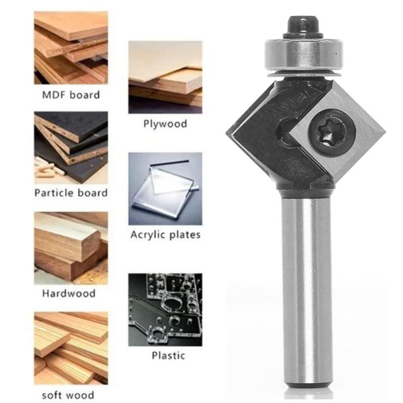 8mm Shank 45 Degree Chamfer Edge Forming Router Bit Bevel Flush Trim Bit Woodworking Milling Cutter Bits Cutter Tool