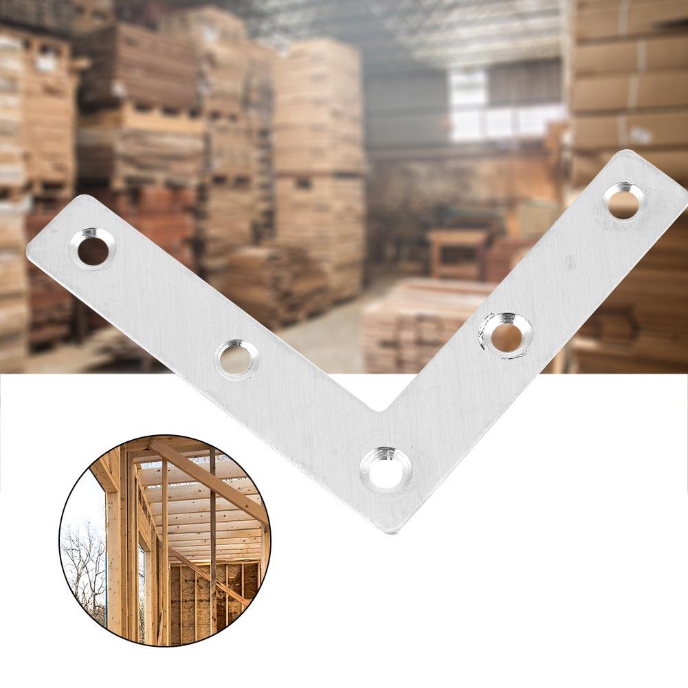 50pcs Stainless Steel L Shaped Corner Plate Connector Furniture Fittings Connectors (80mm)
