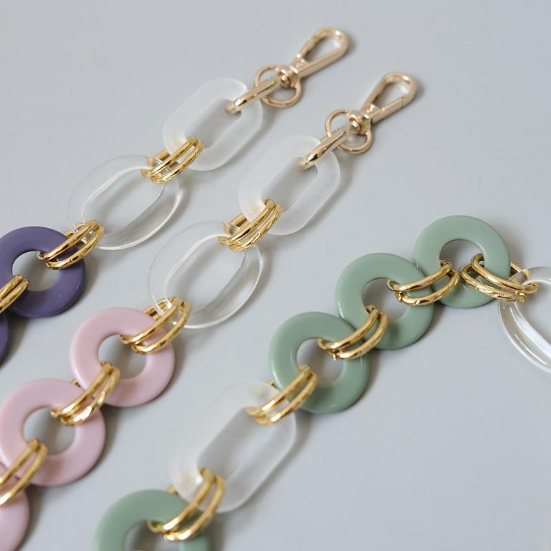 Neue Damentasche Zubehör Lila Grün Rot Acrylharzteile Luxuriöses Handgefertigtes Armband Damen Ersatz-Taschengriff Reif