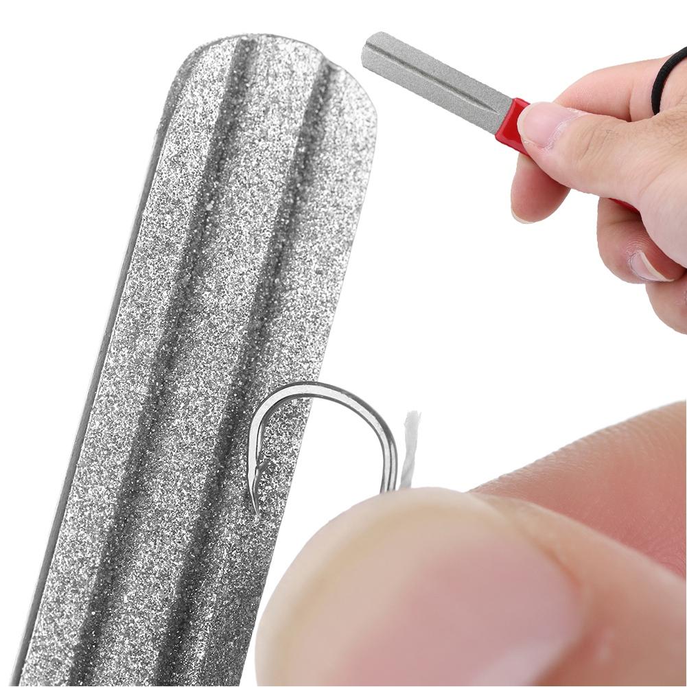 Outdoor Pocket Diamond Fish Hook Knife Sharpener Sharpening File Fishing Tool Accessory