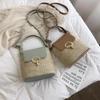 1 szt. Tkana damska torebka typu bucket na wakacje na plaży, nowy trend mody, wersja koreańska, wszechstronna moda, do noszenia w ręku, crossbody
