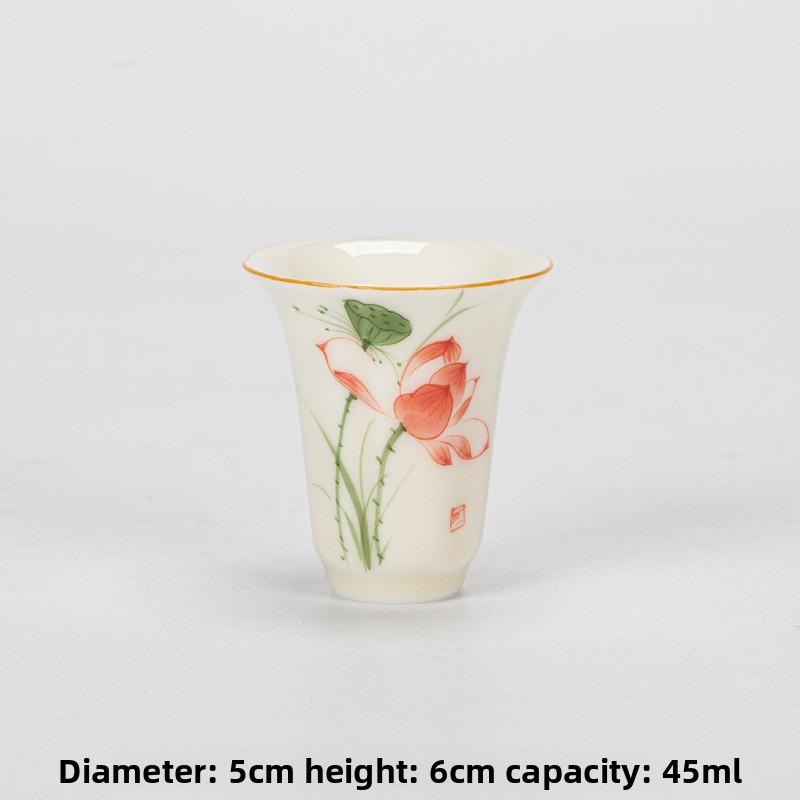 Honey Yellow Underglaze Hand Painted Aroma Cup Ceramic Sniffer Cup for Gongfu Tea Tasting Floral Design Chinese Style