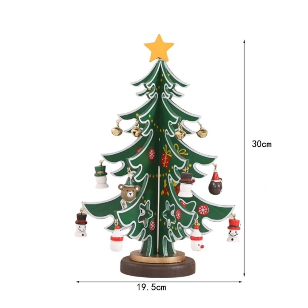 Wooden Material Christmas Tree Ornament Stereo Structure Christmas Decoration  Home