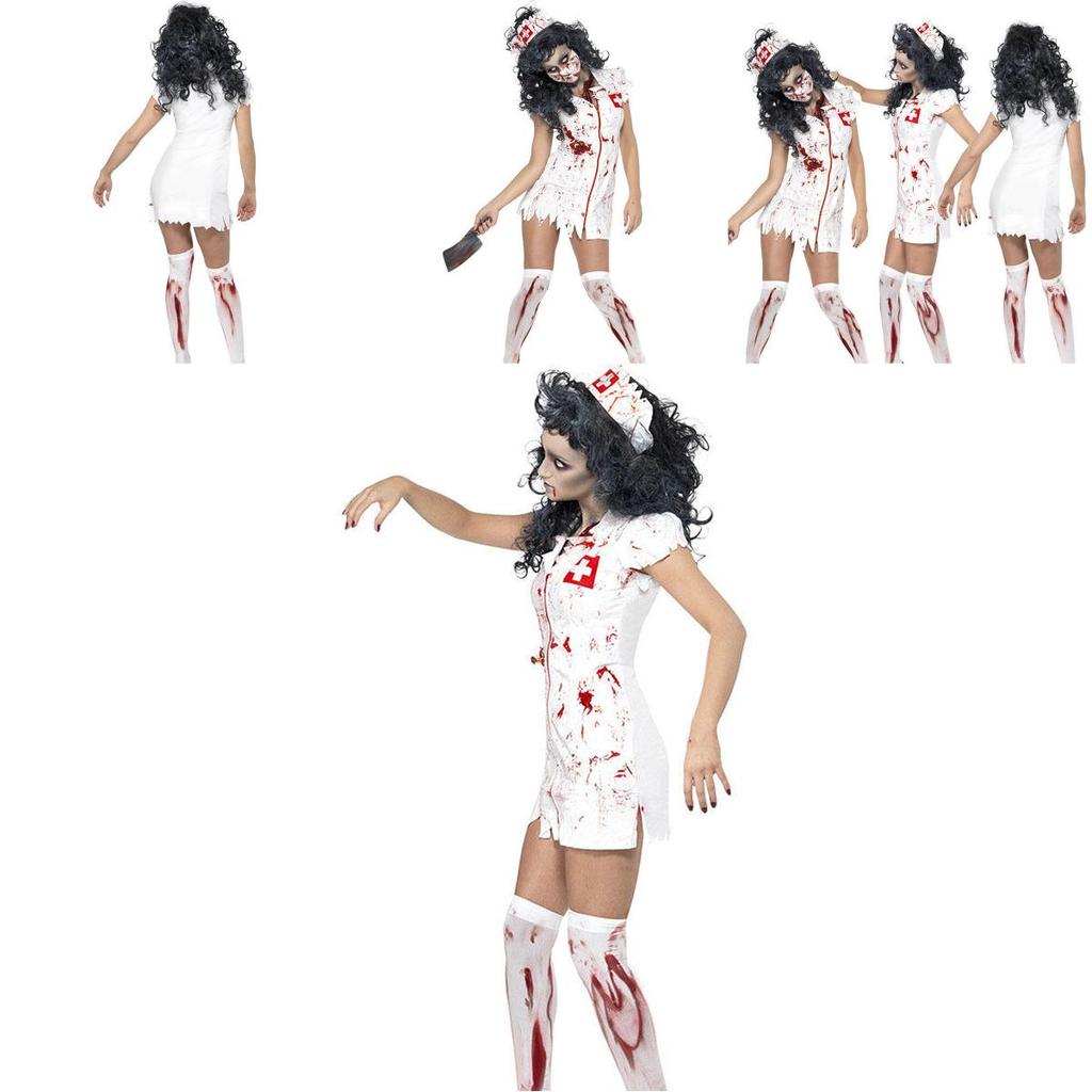 Prémiová kvalita Dámský Halloweenský Cosplay Kostým Krvavá Mary Démonická Sestřička