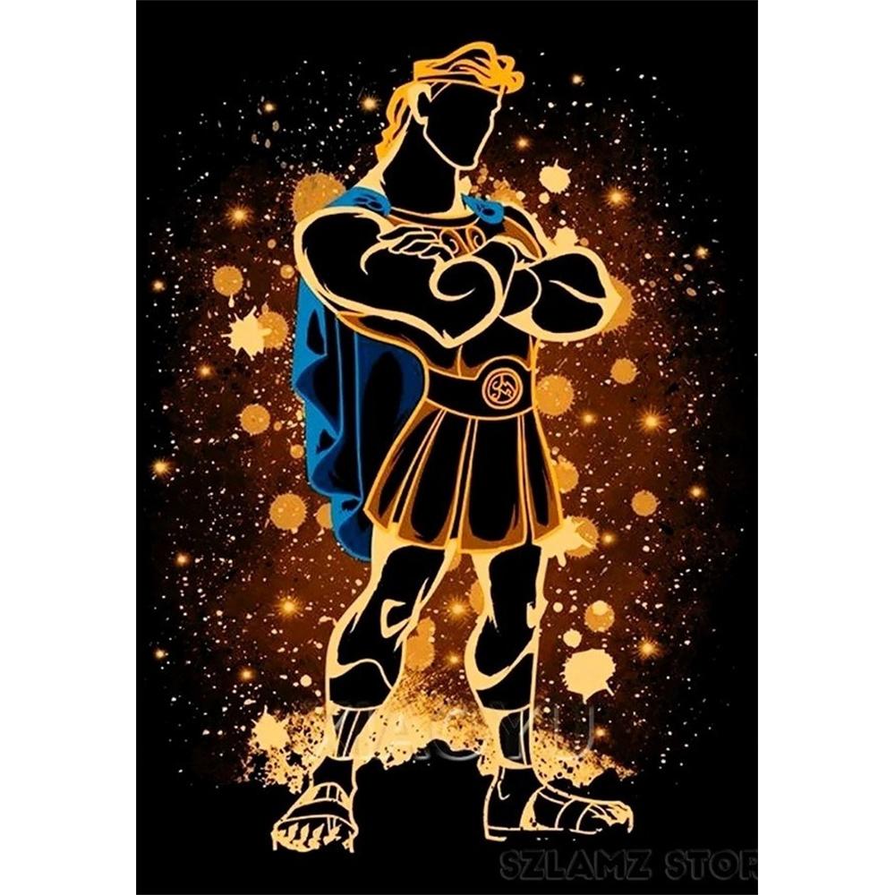 

Disney Diamond Painting Hercules Silhouette Art Illustration DIY 5D Cartoon Mosaic Cross Stitch Gift Room Decoration Round 20x30cm