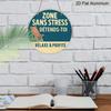 2D Flat, 1pc Suitable for Decorating Stress-Free Zone Sign - 7.87" Vintage Round Aluminum Wall Plaque with "Relax and Enjoy Life" Quote