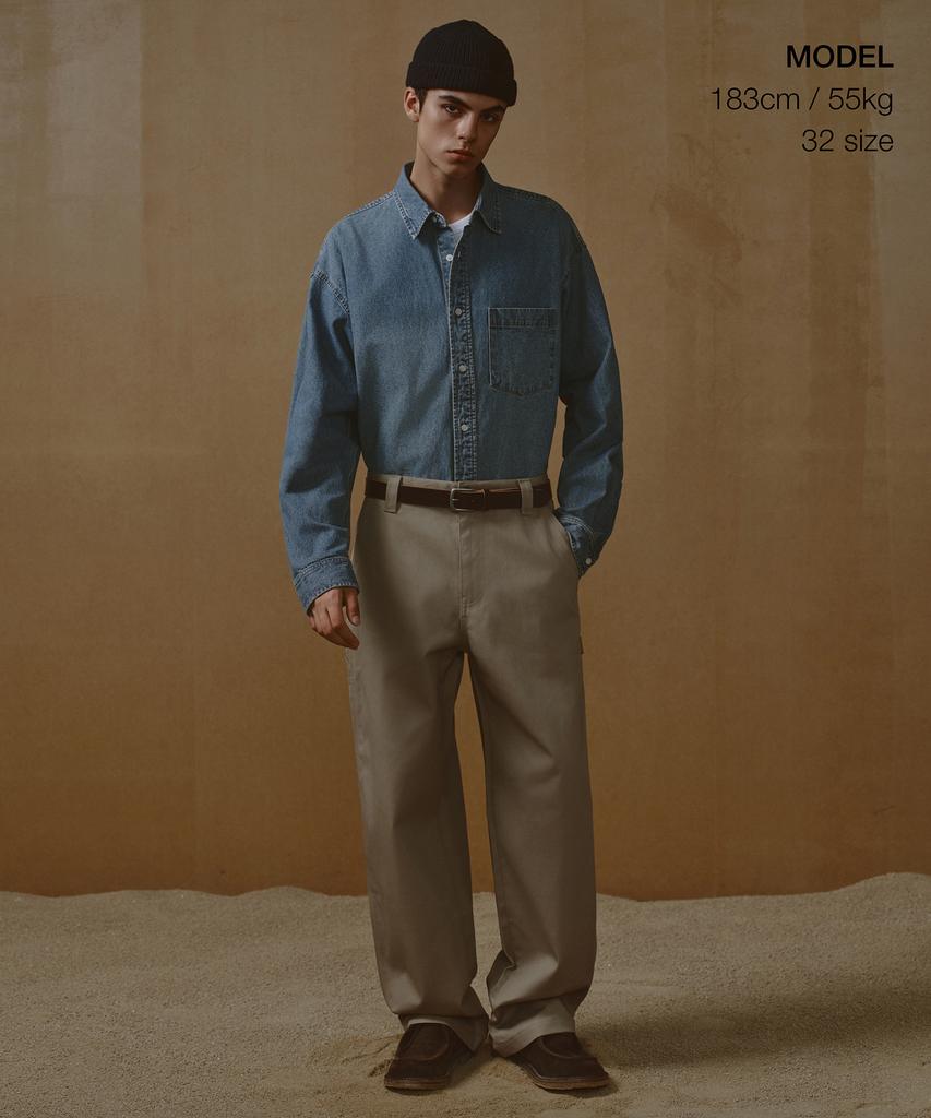 Musinsa Standard Heavyweight Cp Wide Carpenter Pants [Beige]