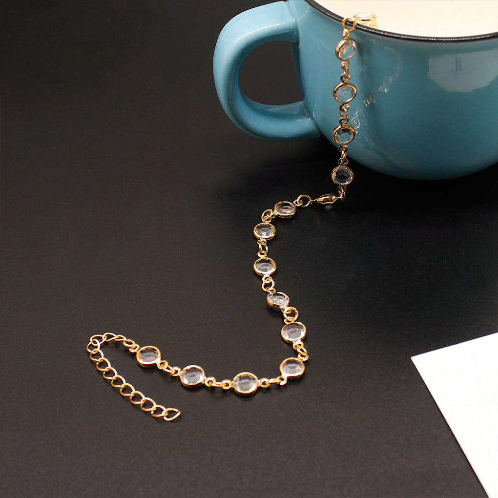 Anklet Adjustable with Rhinestones Fashion Accessory Wedding Ankle Bracelets Foot Chains Women's Anklets for Valentines Day