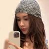 Korean Style Knitted Hat with Glittering Sequins Women Music Festival Skull Hat Bachelorette Party Hat Elegant Beanies