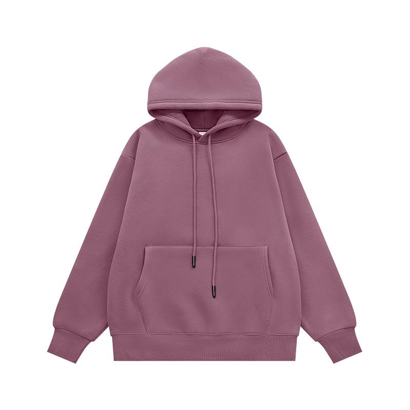 INF Unisex Plush Hoodie | 2024 Autumn/Winter Solid Color Trendy Casual Sweatshirt