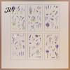 Nature Themed Stickers 6 Sheets/Set Natural Flower Scrapbook Stickers, Waterproof PVC Floral Plants Decals, Botanical Art Transparent Decorative