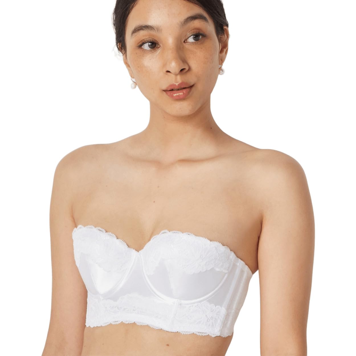 

AMOSTYLE Свадебное нижнее белье Длинный бюстгальтер 0003 C75 Размер (Свадьба) (белый)