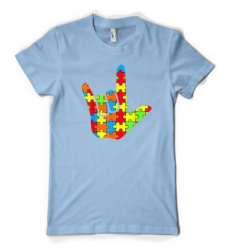 

Autism Rock Hand Rainbow Bright Jigsaw Personalisation Adult And Kids T Shirt M