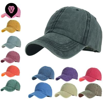 Washed and Made Old Light Board Baseball Cap Solid Color Cap Female Couple Men's and Women's Pure Cotton Light Board Sun Hat