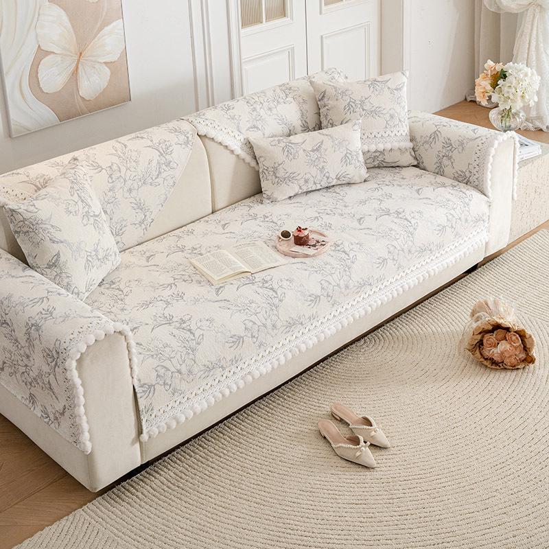 

2024 Французский Шенилл Роскошный Нескользящий Чехол на Подушку для Дивана, Универсальный для Всех Сезонов 70x210cm (Three-Seater)