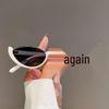 Trendy Retro Cat-eye Half-frame Sunglasses for Women - European & American Street Style
