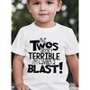 European Size Boys Summer Short Sleeve T Shirt with Two Is Not Bad I Am Having Fun Slogan
