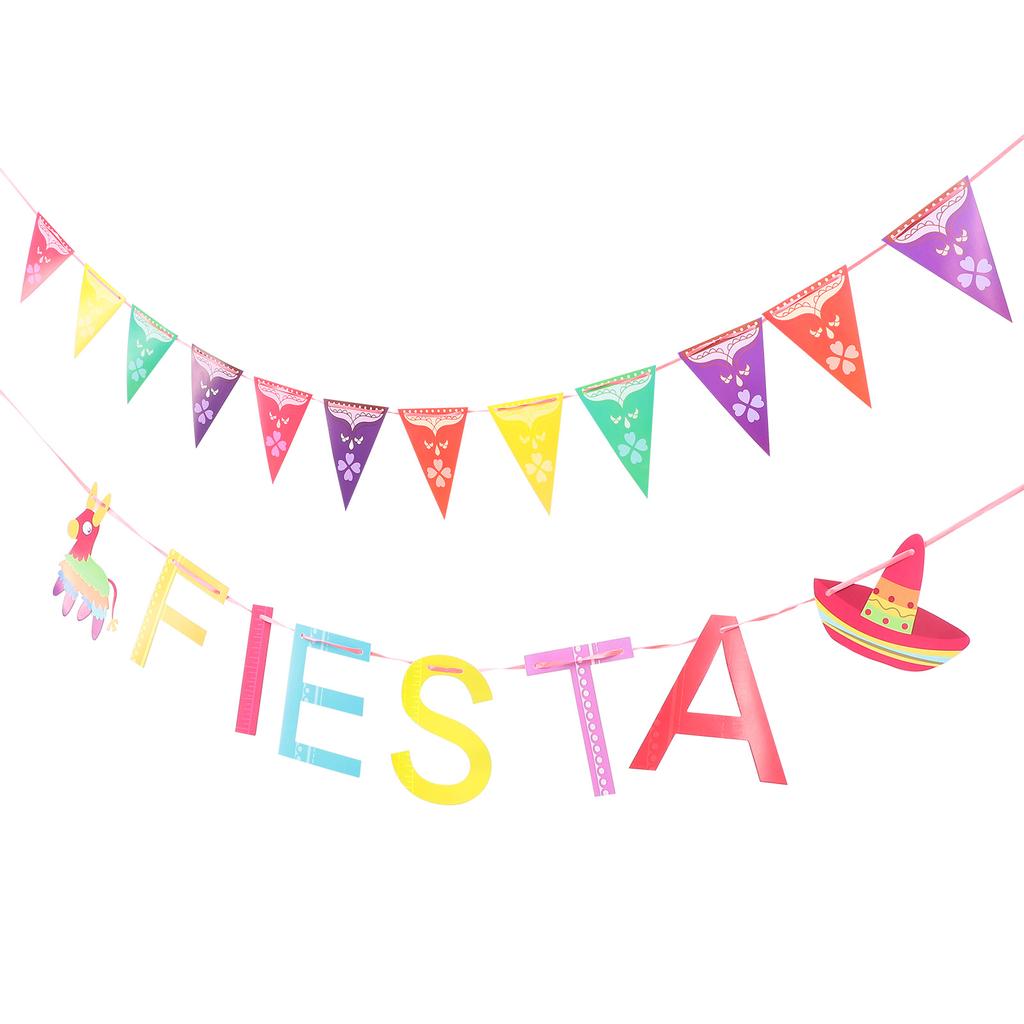 2 st Mexiko Dragflagga Mexikanskt Tema Banner Girlang Dekor Fiesta Party Tillbehör Dekoration Krans