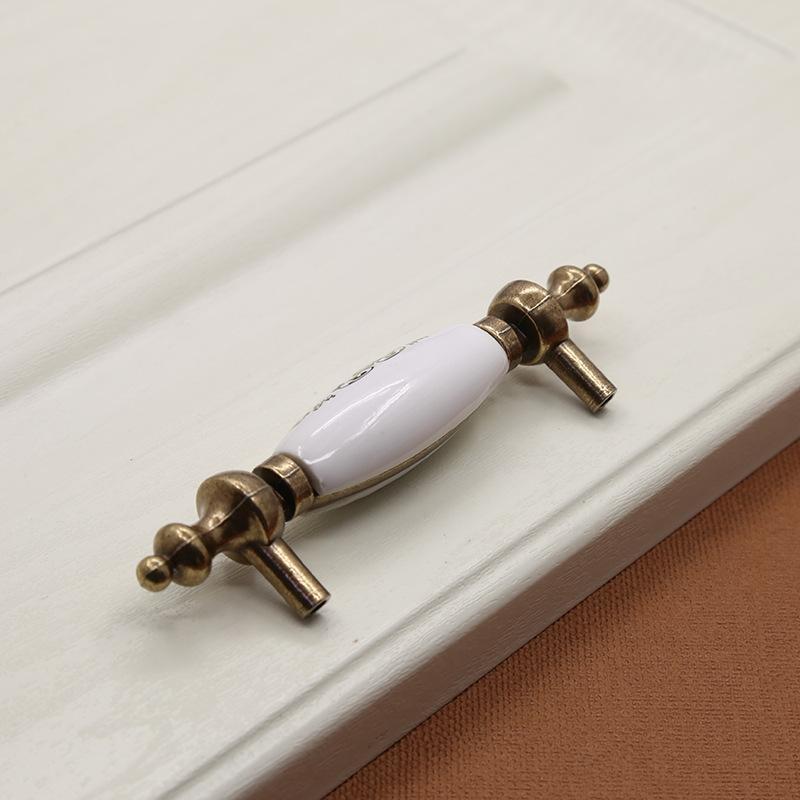 European Flower Ceramic Handles Kitchen Cabinet Storage Dressers Classic Wardrobe Cabinet Closet Door Pulls
