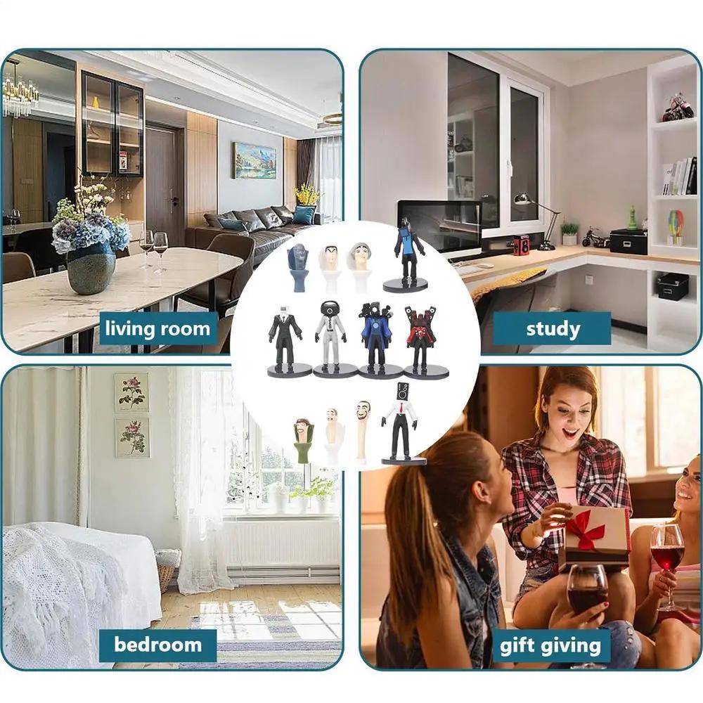 12PCS New Skibidi Toilet Game Toilet Man Monitor Man Audio Man Camera Man Figure Ornaments