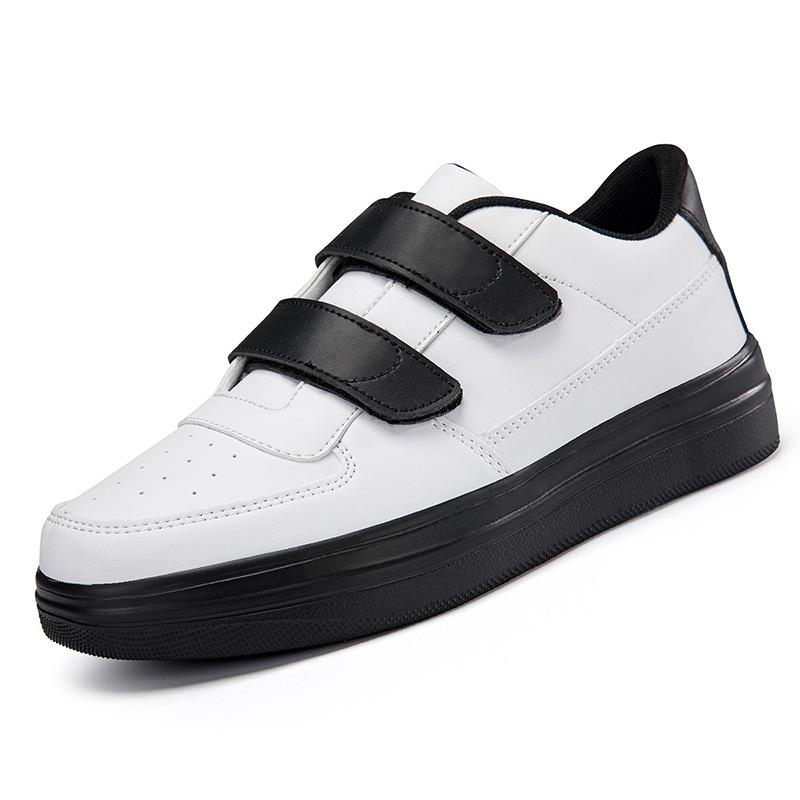 Men's Large Velcro White Low-Top Sports Casual Sneakers
