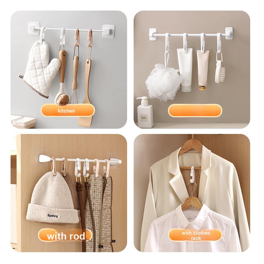 Doppelkopf-Langschwanzhaken Multifunktionshaken für Küche Badezimmer Hängende Aufbewahrung Befestigungswerkzeug