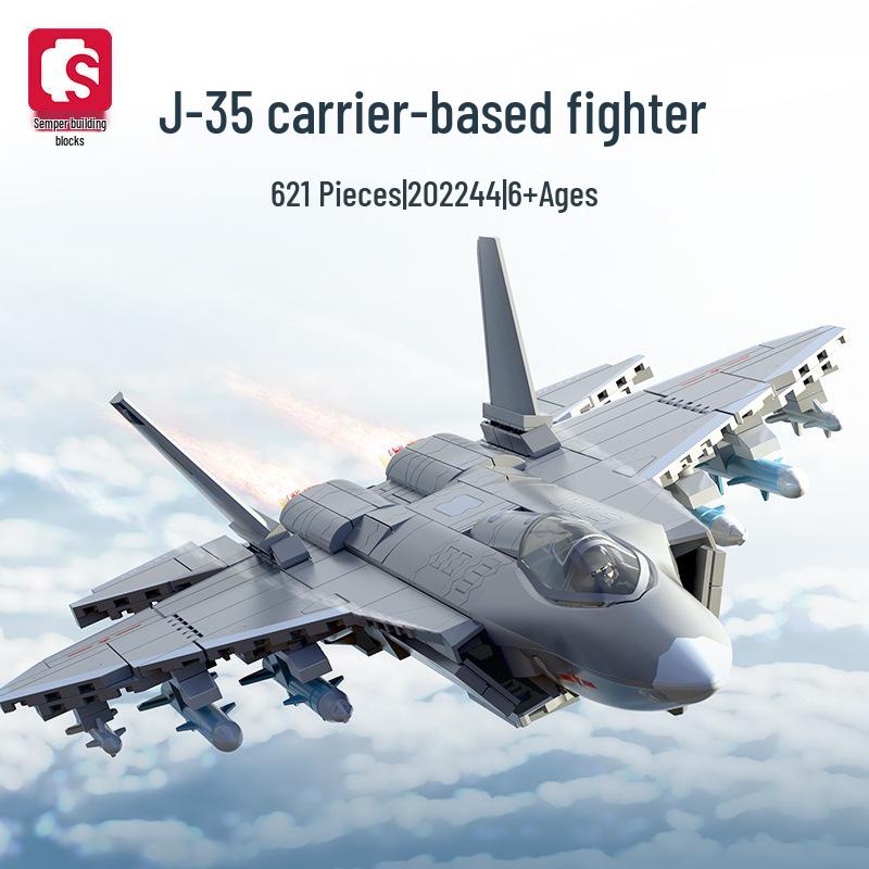 Senbao J-35 Military Fighter Model Building Blocks Toy Gift