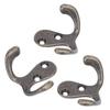 10Pcs Coat Hooks Small Double Prong AntiRust Sturdy   Convenient Wall Mounted Tiebacks for Coat Clothing Keys(Antique Brass Plating )