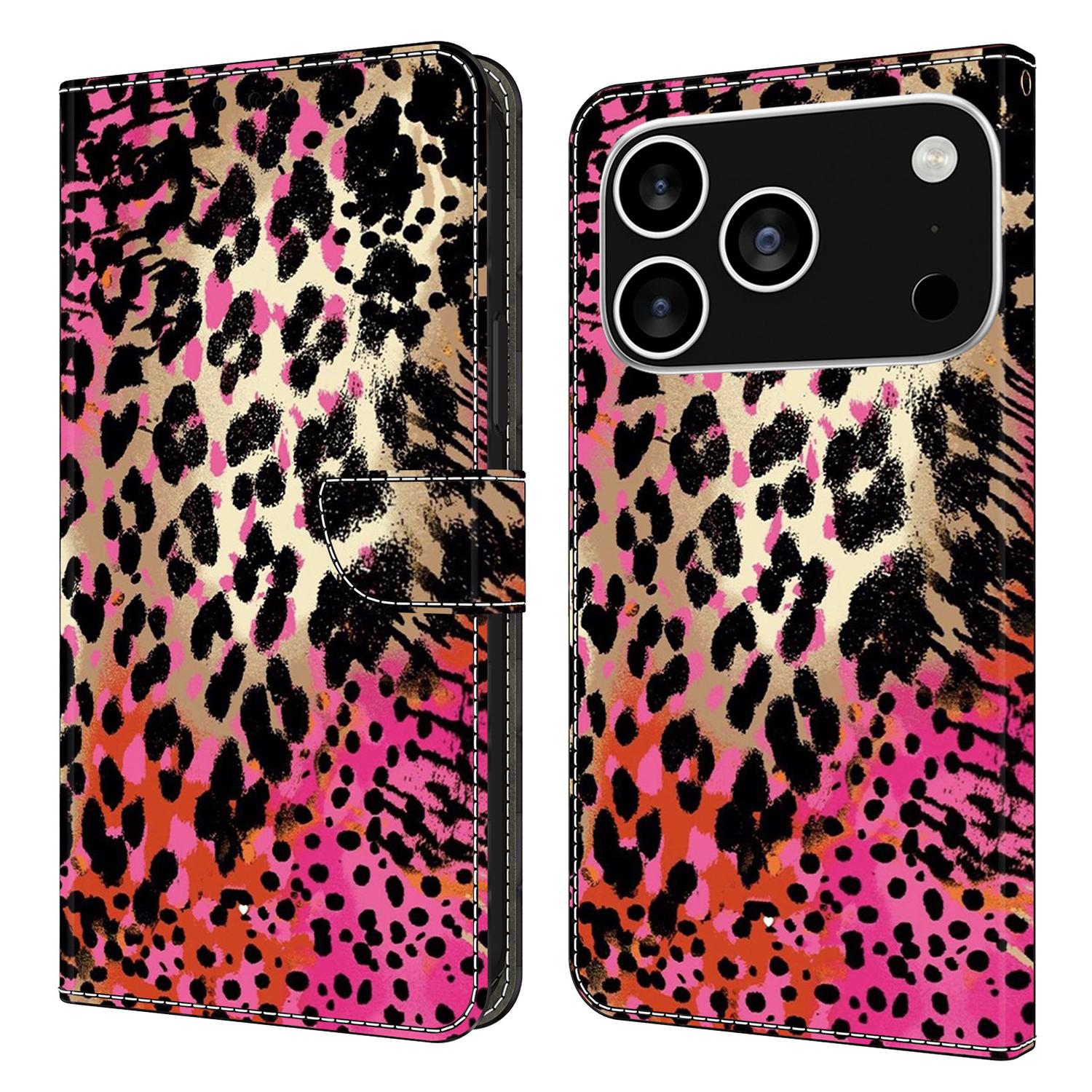 

Для iPhone 17 Pro Max Чехол Кошелек Подставка С Принтом Искусственная Кожа Книжка Чехол для Телефона Black and Red Spots