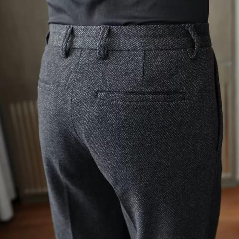 Pierre Cardin Men's Wool-Blend Business Casual Slim-Fit Trousers