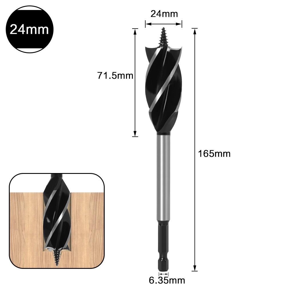 Woodworking Branch Drill, Four-Slot Woodworking Drill, Door Lock Hole Opener, Four-Blade Extended Woodworking Drill, Hexagonal Handle