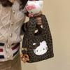 Cute Hello Kitty Leopard Print Handbag Personalized Versatile Handbag Portable High Value Cartoon Storage Bag Canvas Bag