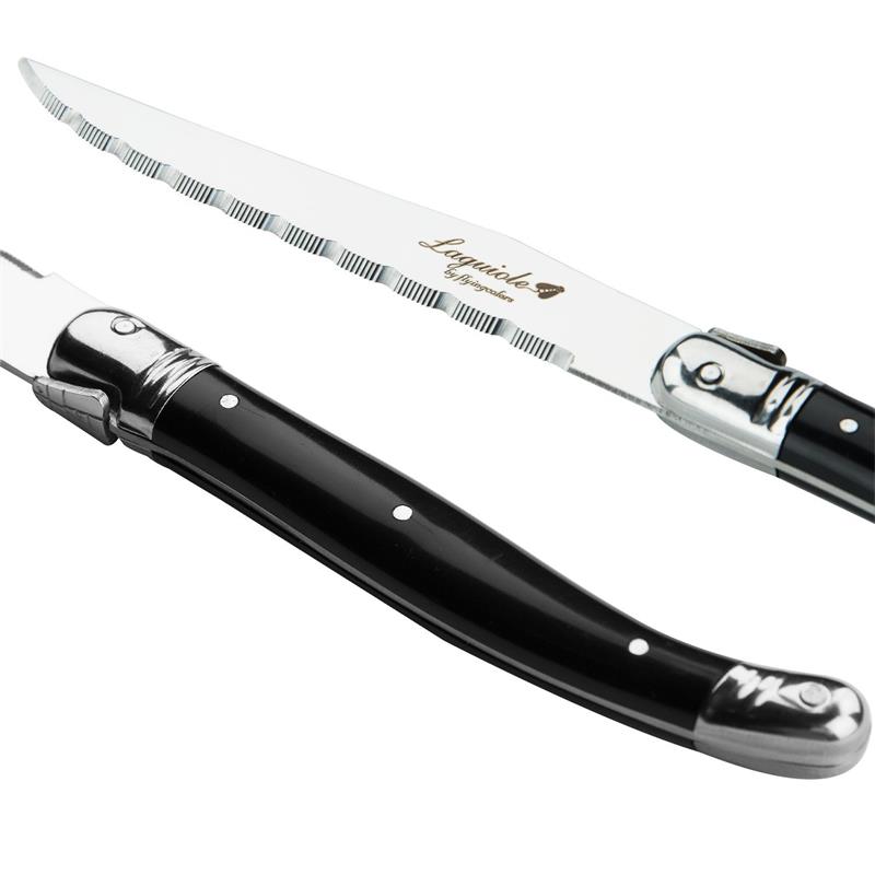 Laguiole Stainless Steel Steak Knives Dinner Knife Black Cutlery Table Knife Dinnerware sets Restaurant Home Bar Flatwatware 9''